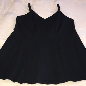Torrid black peplum tank with button front. Size 1